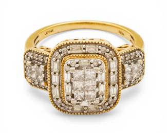 Lot 7 14K Gold and Diamond Melee Lady's Ring 8 5 g 1 PC