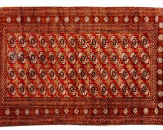 Lot 191 Persian Bokhara Handwoven Wool Rug, Ca. 1930-1940, W 5' 10" L 9' 2"