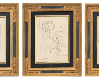 Lot 1040 After Henri Matisse (French, 1869-1954) Offset Lithographs on Paper 1920, 'Cinquante Dessins: Three Plates', H 9" W 6.5" 3 PCS