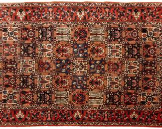 Lot 161 Persian Baktiari Handwoven Wool Rug, Ca. 1950, W 7' L 10'