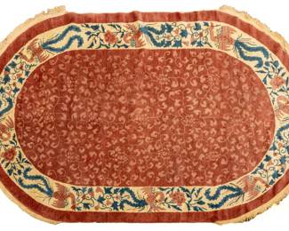 ot 189 Chinese Art Deco Style Handwoven Wool Rug, Ca. 1920-1930, W 5' L 7' 9"