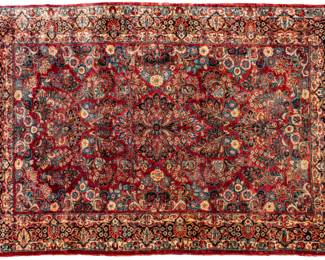 Lot 168 Persian Painted Sarouk Handwoven Wool Rug, Ca. 1920-1930, W 6' 2" L 8' 10"