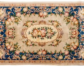 Lot 186 Sino-Persian Aubusson Design Handwoven Sculpted Wool Rug, 1980-1990, W 5' L 8'