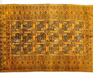 Lot 170 Golden Afghan Handwoven Wool Rug, Ca. 1920s, W 6' 8" L 9' 9"