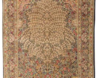 Lot 144 Persian Lavar Kerman Handwoven Wool Rug, Ca. 1910-1920, W 5' L 7' 9"