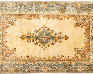 Lot 164 Persian Kerman Handwoven Wool Rug, Ca. 1970, W 6' 5" L 9' 8"