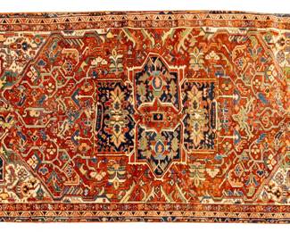 Lot 205 Persian Heriz Handwoven Wool Rug, Ca. 1920, W 6' L 12' 5"