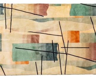 Lot 233 Chinese Mid-Century Modern Style Wool Rug, Ca. 1990, W 3' 9" L 6' 1"