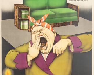 Lot 1045 Achille Mauzan (French, 1883-1952) Diveno - Letto Novaresi Lithograph Poster, Milano 1940, H 54" W 37"