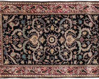 Lot 167 Indo-Agra Moghol Handwoven Wool Rug, Ca. 1980-1990, W 5' 7" L 8' 7"