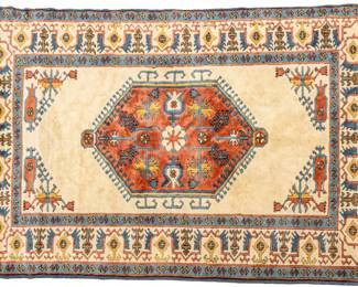 Lot 210 Turkish Caucasian Style Handwoven Wool Rug, Ca. 1980, W 5' 10" L 8' 7"