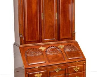 Lot 55 Kindel Furniture Company (American) Winterthur Reproduction Mahogany Two-Piece Newport Secretary 20th C., H 98" W 42" L 24"