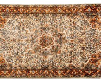 Lot 207 Indo-Persian Tabriz Style Wool and Silk Blend Handwoven Rug, Ca. 1990-2000, W 2' 11" L 5' 8"