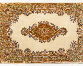 Lot 211 Persian Kerman Handwoven Wool Rug, Ca. 1950, W 4' L 5' 10"
