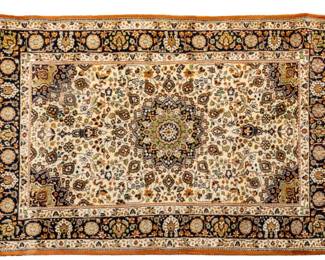 Lot 217 Indo-Isfahan Design Handwoven Wool Rug, Ca. 1980-1990, W 4' L 6'