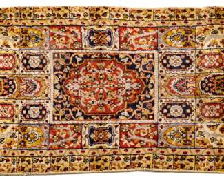 Lot 227 Persian Khorsan Handwoven Wool Mat, Ca. 1960, W 1' 9" L 2' 10"