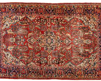 Lot 200 Persian Sarouk Handwoven Wool Rug, Ca. 1920-1940, H 6' 5" W 4' 3"