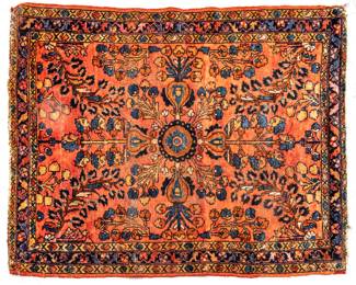 Lot 220 Persian Lilihan Handwoven Wool Rug, Ca. 1920, H 4' 5" W 3' 7"