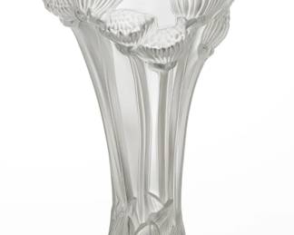 Lot 1059 Lalique (France) Crystal Vase "Button Rose" H 14.25" Dia. 7.5"