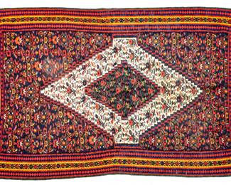 Lot 180 Senna Kilim Flatwoven Wool Rug, Ca. 1920, W 3' 5" L 4' 10"