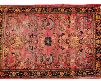 Lot 219 Persian Sarouk Handwoven Wool Rug, Ca. 1920, W 3' 3" L 4' 5"
