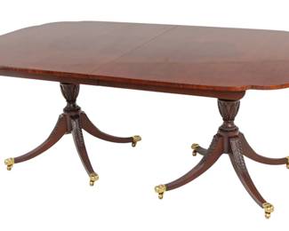 Lot 49 Kindel Furniture Company (American) Winterthur Reproduction Mahogany Dining Table 20th C., H 29" W 46" Depth 77"