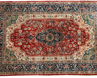 Lot 152 Sino-Tabriz Silk and Wool Blend Handwoven Rug, Ca. 1980-1990, W 6' L 9' 2"