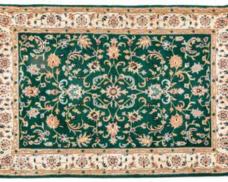 Lot 223 Indo-Kerman Handwoven Wool Rug, Ca. 1980, W 4' 2" L 6'