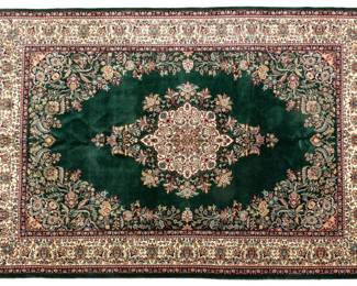 Lot 179 Kerman Design, Egyptian Cotton and New Zealand Wool, Handwoven Rug, Ca. 1980, W 6' L 8' 6"