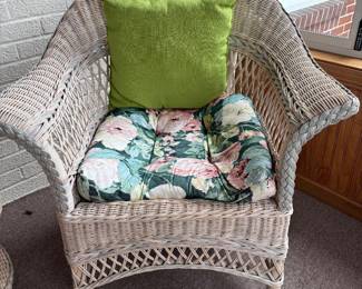 Wicker armchair.