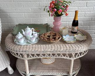 Wicker coffee table.