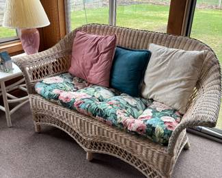 Wicker loveseat.