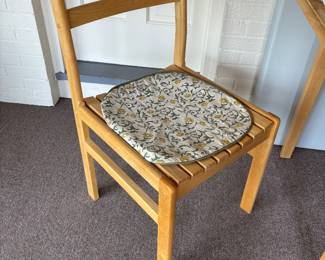 One of the two chairs included with the oak table.