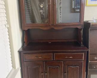 Antique solid wood china cabinet