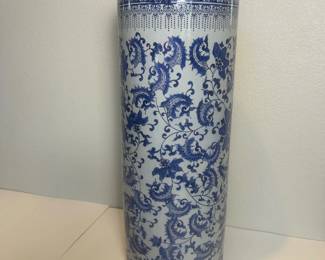 P Blue Porcelain Umbrella Holder