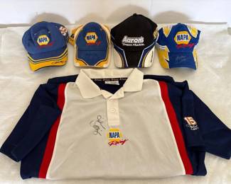 c NASCAR Autographed Shirt and Hats