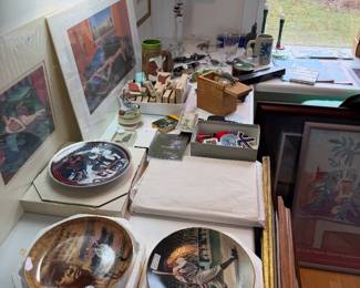 Collector plates and art supplies