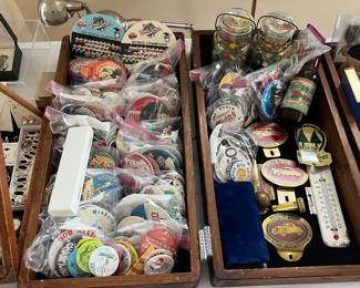 Advertising buttons and marbles