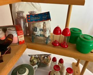 Huge selection of vintage novelty salt & pepper shakers