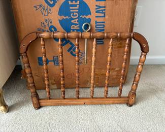 Vintage wooden crib in box