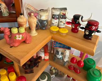 Huge selection of vintage novelty salt & pepper shakers