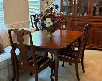 Amish made dining table and six chairs- solid wood