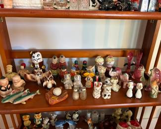 Huge selection of vintage novelty salt & pepper shakers