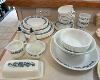 Vintage Corelle Old Town Blue dishes