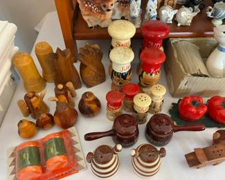 Huge selection of vintage novelty salt & pepper shakers
