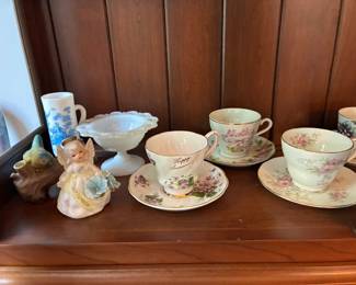 teacups and porcelain figurines
