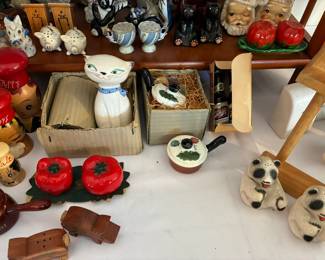 Huge selection of vintage novelty salt & pepper shakers