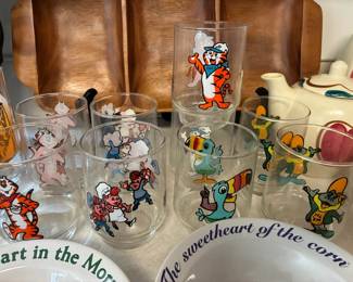 Vintage Kelloggs character juice glasses