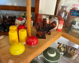 Huge selection of vintage novelty salt & pepper shakers