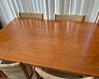 Vintage Mid Century teak kitchen table with four chairs